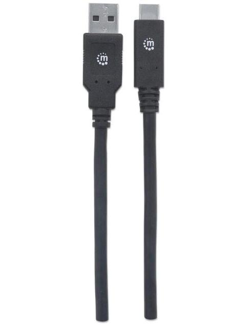 MANHATTAN CABLE DE CARGA USB A MACHO - USB C MACHO 2 METROS NEGRO