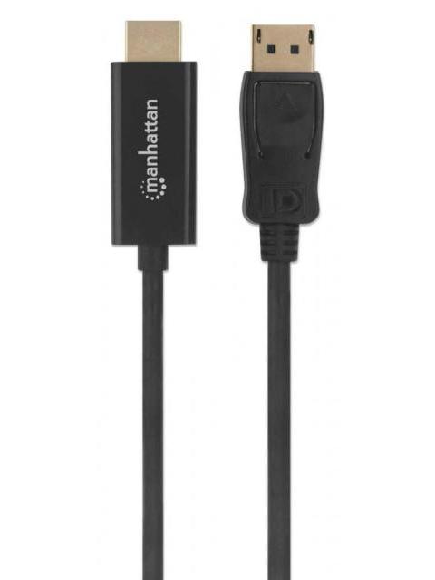 MANHATTAN CABLE DISPLAYPORT 1.2 MACHO - HDMI MACHO 1.8 METROS 4K 60HZ NEGRO