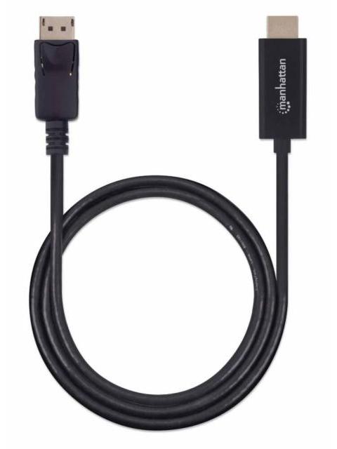 MANHATTAN CABLE DISPLAYPORT 1.2 MACHO - HDMI MACHO 1.8 METROS 4K 60HZ NEGRO