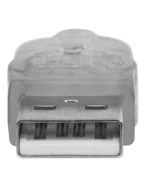 MANHATTAN CABLE EXTENSION DE ALTA VELOCIDAD USB 2.0 USB A MACHO - USB A HEMBRA 3 METROS PLATEADO
