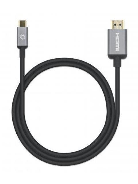 MANHATTAN CABLE HDMI-A MACHO - USB-C MACHO 4K 60HZ 1 METRO NEGRO-GRIS