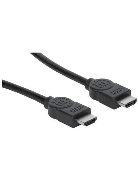 MANHATTAN CABLE HDMI DE ALTA VELOCIDAD CON CANAL ETHERNET HDMI MACHO - HDMI MACHO 4K 30HZ 2 METROS NEGRO