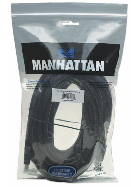 MANHATTAN CABLE HDMI DE ALTA VELOCIDAD CON CANAL ETHERNET HDMI MACHO - HMDI MACHO 10 METROS NEGRO