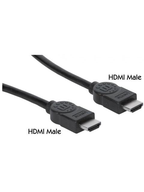 MANHATTAN CABLE HDMI DE ALTA VELOCIDAD CON CANAL ETHERNET HDMI MACHO - HDMI MACHO 4K 30HZ 3 METROS NEGRO