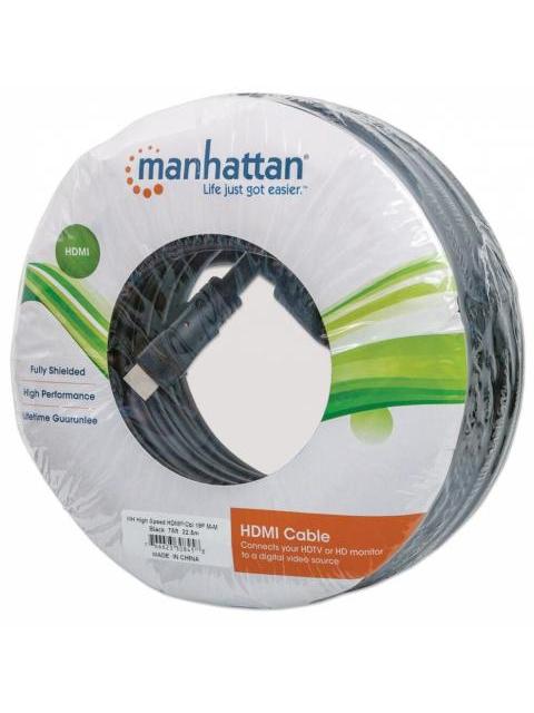 MANHATTAN CABLE HDMI DE ALTA VELOCIDAD HDMI MACHO - HDMI MACHO 1080P 3D 22.5 METROS NEGRO
