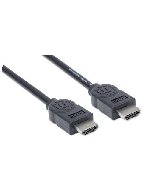 MANHATTAN CABLE HDMI DE ALTA VELOCIDAD HDMI MACHO - HDMI MACHO 4K 30HZ 3D 1.8 METROS NEGRO