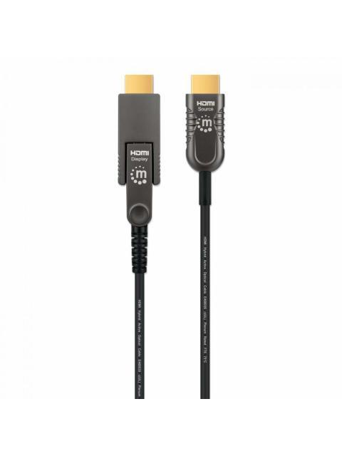 MANHATTAN CABLE OPTICO ACTIVO HDMI MACHO - HDMI MACHO CON CONECTOR DESMONTABLE 50 METROS NEGRO