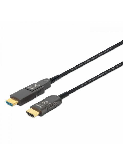 MANHATTAN CABLE OPTICO ACTIVO HDMI MACHO - HDMI MACHO CON CONECTOR DESMONTABLE 50 METROS NEGRO