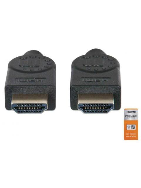 MANHATTAN CABLE CERTIFICADO PREMIUM HDMI 2.0 MACHO - HDMI 2.0 MACHO 4K 60HZ 1.8 METROS NEGRO