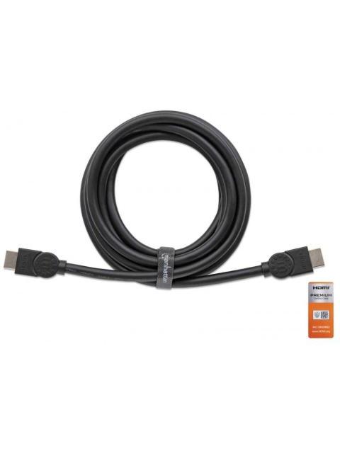 MANHATTAN CABLE CERTIFICADO PREMIUM HDMI 2.0 MACHO - HDMI 2.0 MACHO 4K 60HZ 1.8 METROS NEGRO