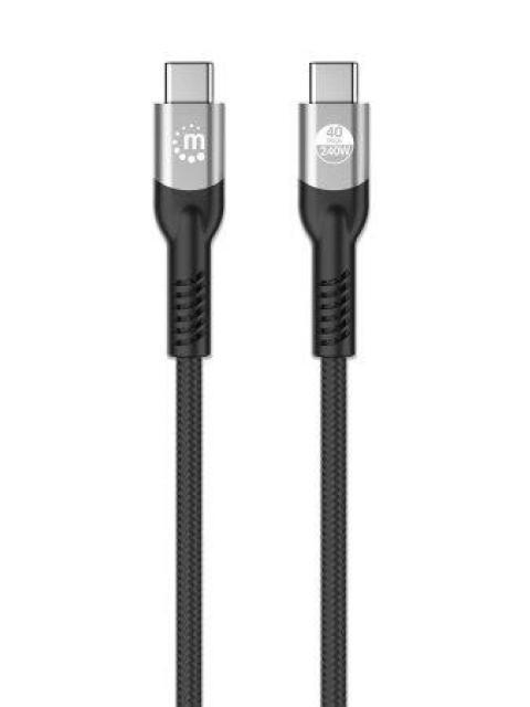 MANHATTAN CABLE THUNDERBOLT 4 USB-C 3.0 MACHO - USB-C 3.0 MACHO 1 METRO NEGRO