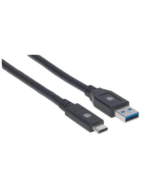 MANHATTAN CABLE USB A 3.1 MACHO - USB C 3.1 MACHO 3 METROS NEGRO