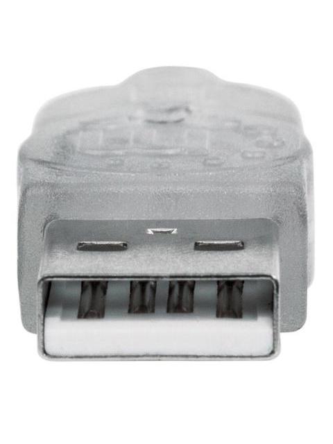 MANHATTAN CABLE USB A MACHO - USB A HEMBRA 1.8 METROS PLATA