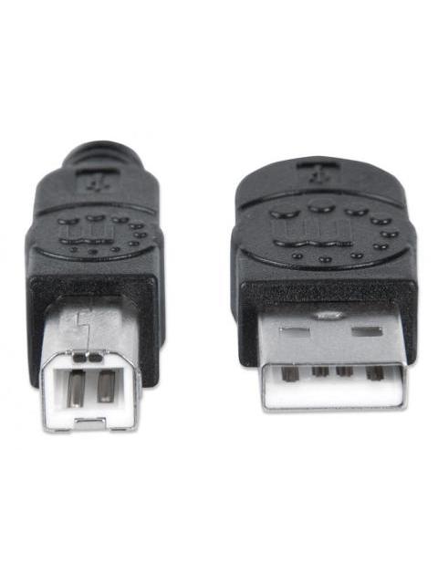 MANHATTAN CABLE USB A MACHO - USB B MACHO 1 METRO NEGRO