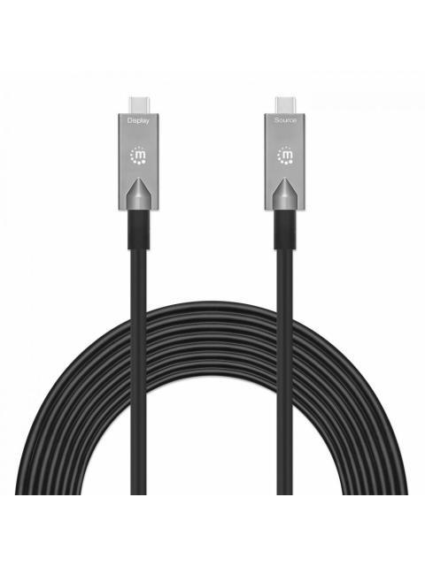 MANHATTAN CABLE USB C MACHO - USB C MACHO 10 METROS GRIS-NEGRO