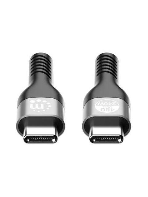MANHATTAN CABLE USB-C MACHO - USB-C MACHO 2 METROS NEGRO