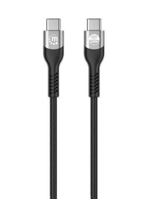 MANHATTAN CABLE USB-C MACHO - USB-C MACHO 2 METROS NEGRO