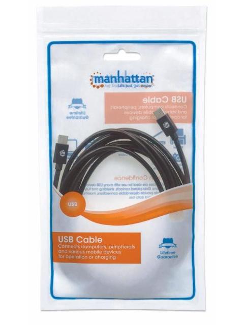 MANHATTAN CABLE USB C MACHO - USB C MACHO 3 METROS NEGRO