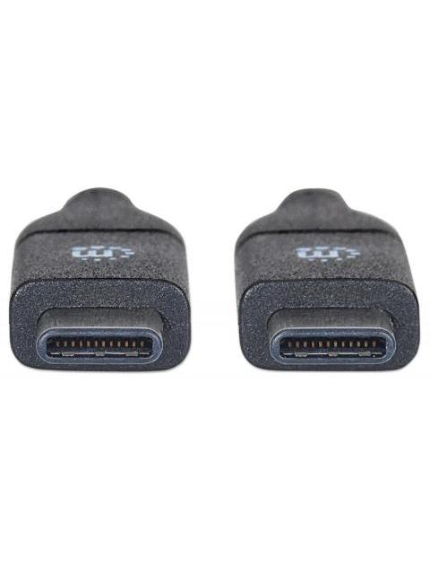 MANHATTAN CABLE USB C MACHO - USB C MACHO 50CM NEGRO