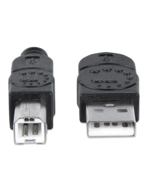 MANHATTAN CABLE USB DE ALTA VELOCIDAD USB 2.0 A MACHO - USB 2.0 B MACHO 5 METROS NEGRO