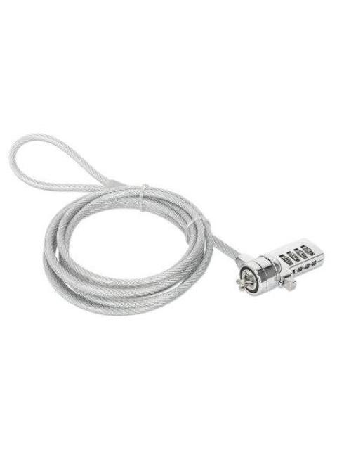 MANHATTAN CANDADO DE COMBINACION PARA LAPTOP 2 METROS PLATA