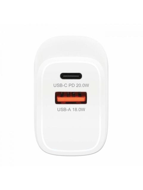 MANHATTAN CARGADOR DE PARED 20W 1X USB 3.0 1X USB C BLANCO