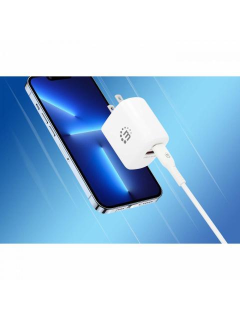 MANHATTAN CARGADOR DE PARED 20W 1X USB 3.0 1X USB C BLANCO