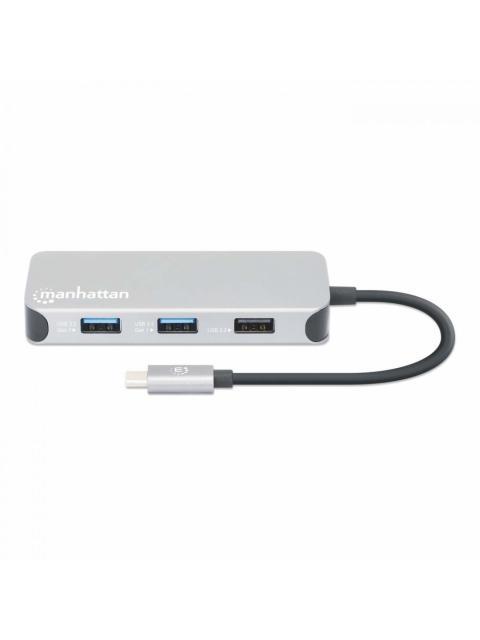 MANHATTAN DOCKING STATION 130615 USB C 3X USB 1X USB C 1X HDMI 1X RJ-45 1X SD 1X MICRO SD GRIS