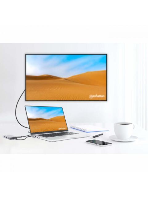 MANHATTAN DOCKING STATION 130615 USB C 3X USB 1X USB C 1X HDMI 1X RJ-45 1X SD 1X MICRO SD GRIS