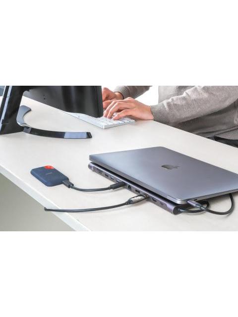 MANHATTAN DOCKING STATION 190305 2X USB 3.2 1X USB 2.0 1X USB-C 2X HDMI 1X DISPLAYPORT 1X USB-C PD 1X MICROSD 1X SD 1X RJ-45 1X 3.5MM PLATA