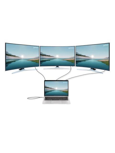 MANHATTAN DOCKING STATION 190305 2X USB 3.2 1X USB 2.0 1X USB-C 2X HDMI 1X DISPLAYPORT 1X USB-C PD 1X MICROSD 1X SD 1X RJ-45 1X 3.5MM PLATA