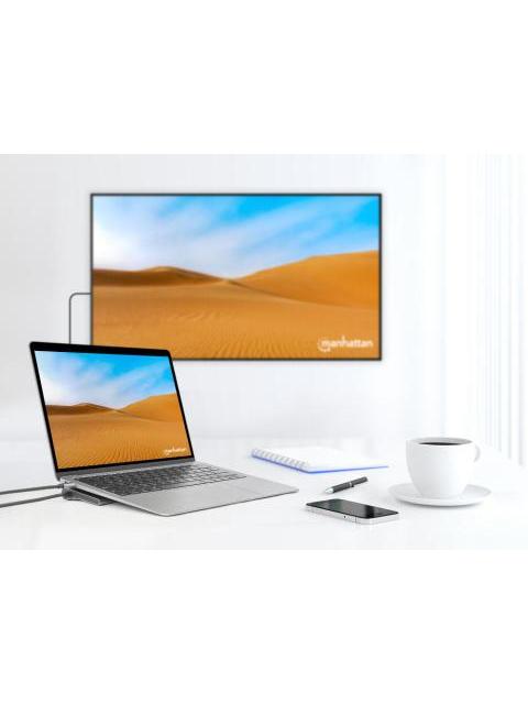 MANHATTAN DOCKING STATION 190305 2X USB 3.2 1X USB 2.0 1X USB-C 2X HDMI 1X DISPLAYPORT 1X USB-C PD 1X MICROSD 1X SD 1X RJ-45 1X 3.5MM PLATA