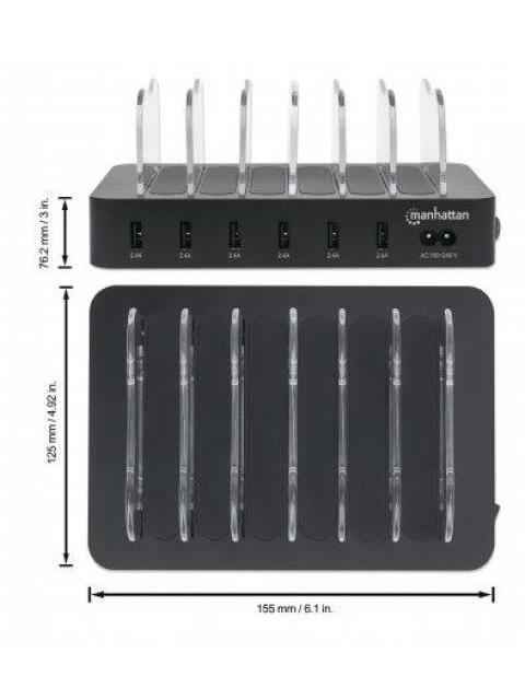 MANHATTAN ESTACION DE CARGA 102254 6X USB A NEGRO