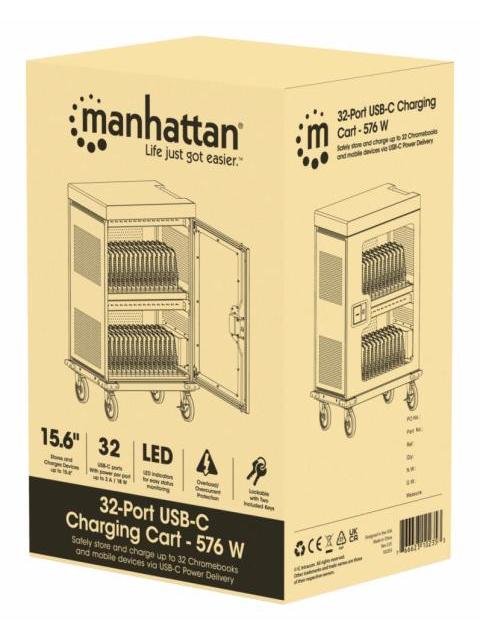 MANHATTAN ESTACION DE CARGA 102353 32 CONTACTOS AC 240V NEGRO