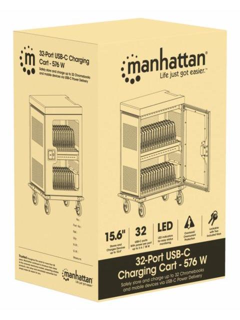 MANHATTAN ESTACION DE CARGA 102353 32 CONTACTOS AC 240V NEGRO