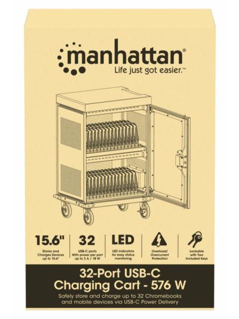 MANHATTAN ESTACION DE CARGA 102353 32 CONTACTOS AC 240V NEGRO