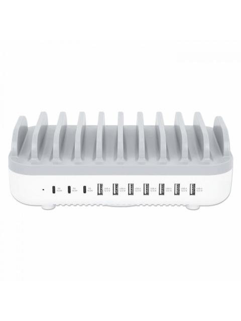 MANHATTAN ESTACION DE CARGA 180856 7X USB A 3X USB C BLANCO-GRIS