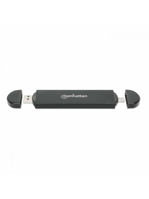 MANHATTAN GABINETE DE SSD M.2 USB-A-USB-C NEGRO
