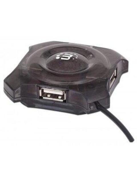 MANHATTAN HUB USB 1.1 DE 4 PUERTOS 12 MBIT-S NEGRO-TRANSPARENTE