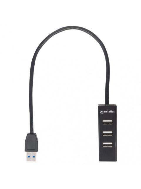 MANHATTAN HUB USB A 3.0 DE 4 PUERTOS 5000 MBIT-S NEGRO