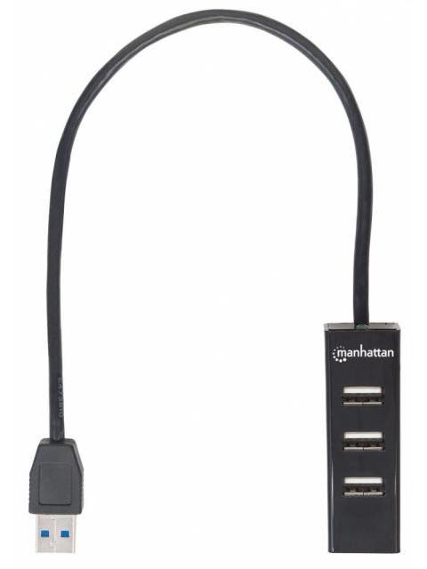 MANHATTAN HUB USB A 3.0 DE 4 PUERTOS 5000 MBIT-S NEGRO