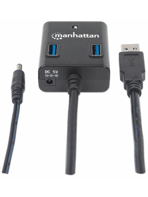 MANHATTAN HUB USB A 3.0 DE SUPERVELOCIDAD 4 PUERTOS 5000 MBIT-S CON FUENTE