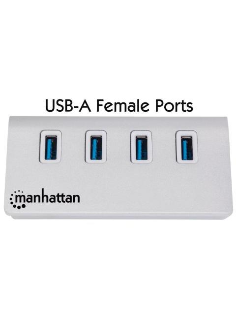MANHATTAN HUB USB A 3.1 MACHO - 4X USB A 3.0 HEMBRA 5000 MBIT-S BLANCO