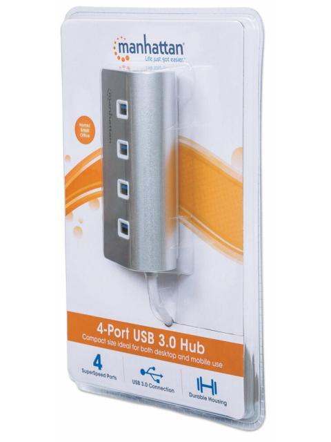 MANHATTAN HUB USB A 3.1 MACHO - 4X USB A 3.0 HEMBRA 5000 MBIT-S BLANCO