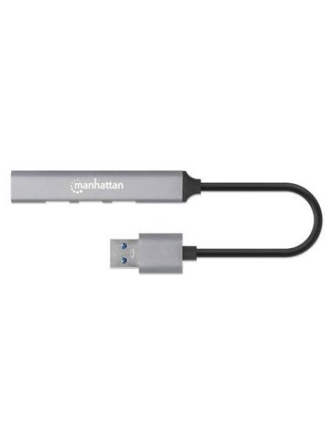MANHATTAN HUB USB A 3.2 DE 3 PUERTOS 5000 MBIT-S GRIS