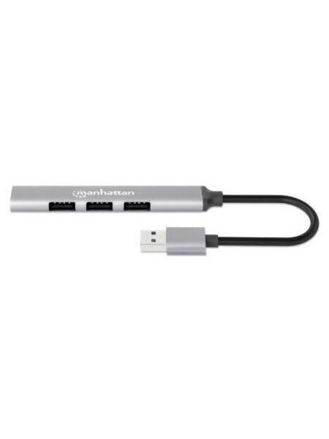 MANHATTAN HUB USB A 3.2 DE 3 PUERTOS 5000 MBIT-S GRIS