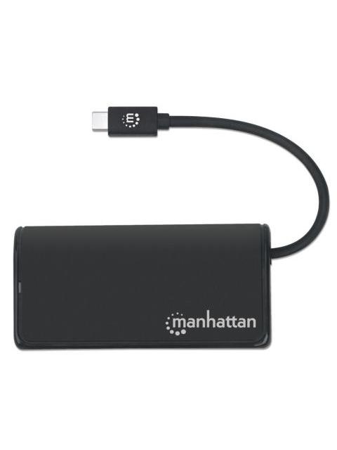 MANHATTAN HUB USB-C 3.2 MACHO - 4X USB 3.2 HEMBRA 5000 MBIT-S NEGRO