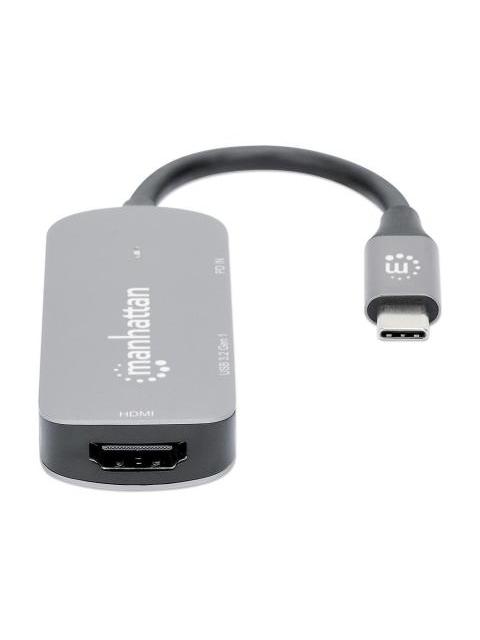 MANHATTAN HUB USB-C MACHO 1X HDMI 1X USB-A 3.2 1X USB-C PD 5 GBIT-S GRIS