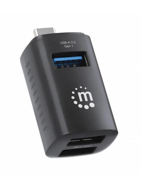 MANHATTAN HUB USB-C MACHO 1X USB-A 3.0 2X USB-A 2.0 5 GBIT-S NEGRO
