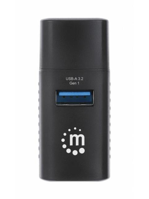 MANHATTAN HUB USB-C MACHO 1X USB-A 3.0 2X USB-A 2.0 5 GBIT-S NEGRO